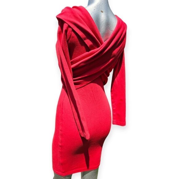Vintage Yes Red Long Sleeve Mini Dress - Picture 3 of 12
